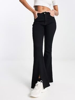 Hollister Black Split Hem Vintage Flare Jeans size 30/11R
